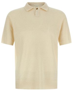 Ma'ry'ya Spongy Effect Polo Shirt - Natural
