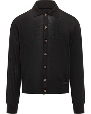 Versace Button Up Cardigans - Black