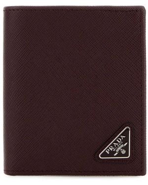 Prada Dark Minuteria Textured Wallet - Purple