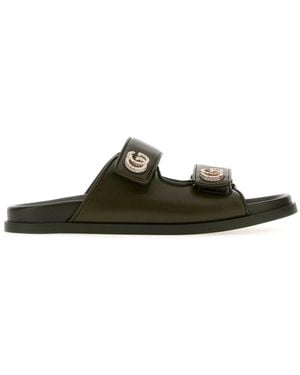 Gucci Leather Sandals - Green
