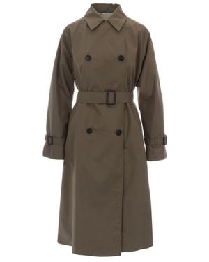 Weekend by Maxmara Shirt Collar Trench Coat - Gray