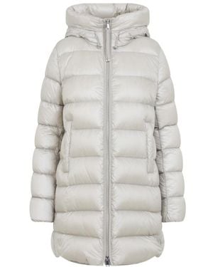 Moncler Ivory Quilted Hood Jacket - Gray