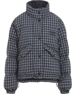 Miu Miu Checks Mock Collar Jacket - Blue