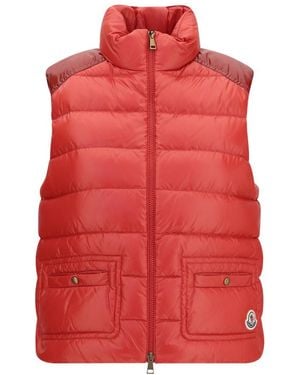 Moncler Quilted Mock Collar Jacket - Red