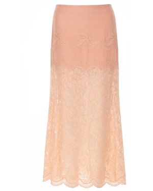 Rabanne Lace Midi Skirt - Pink