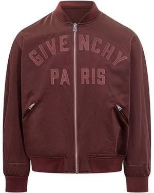 Givenchy Logo Mandarin Collar Jacket - Red