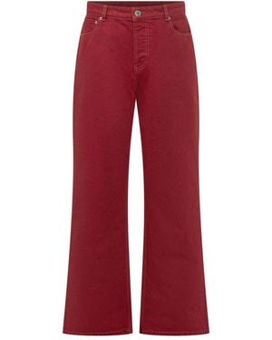 Ami Paris Relaxed Mid Rise Jeans - Red