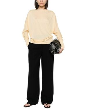 TOTEME Natural Crew Neck Sweater - Black