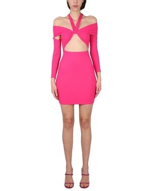 Amazuìn Fuchsia Off Shoulder Mini Dress - Pink