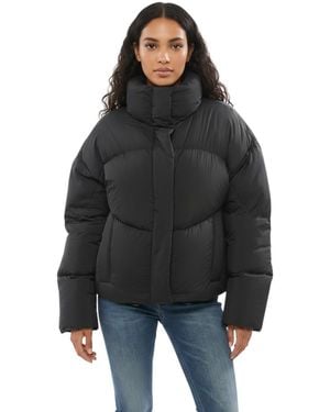 Bacon Quilted Mock Collar Jacket - Black