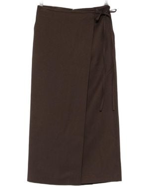 DUNST Midi Wrap Skirt - Brown