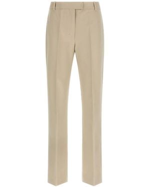 Max Mara Regular Flat Front Pant - Natural