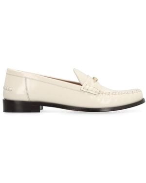 Ferragamo Leather Loafers - White