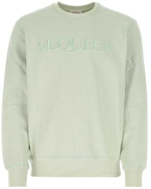 McQueen Light Embroidered Logo Sweatshirt - Green