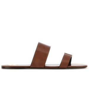Saint Laurent Solid Slides - Brown
