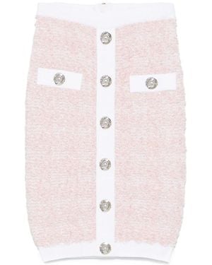 Balmain Tweed Skirt - Pink