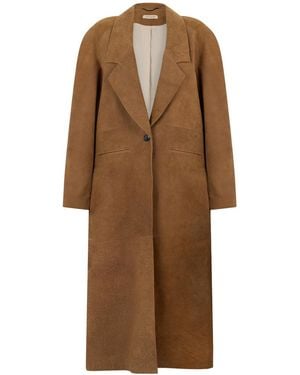 The Mannei Notched Lapel Jacket - Brown