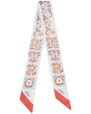 Etro Powder Logo Bandana Scarf - White