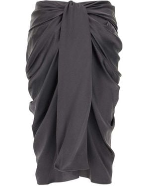 Chloé Draped Midi Skirt - Gray