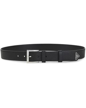 Prada Textured Buckle Belt - Black