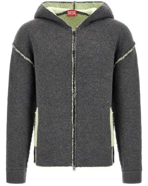 DIESEL Knitted Relaxed Hoodie - Gray