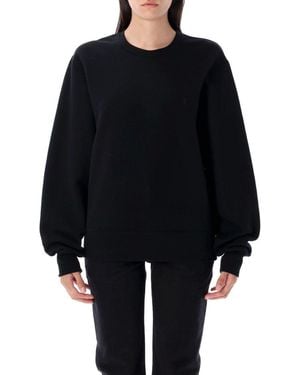 Saint Laurent Fleece Crewneck Pullover - Black