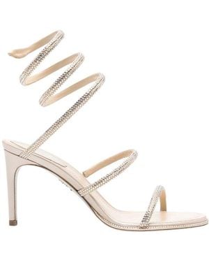 Rene Caovilla Cleo Rhinestone Heels - Metallic
