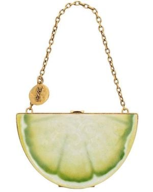 Saint Laurent Lemon Mini Clutch - Green