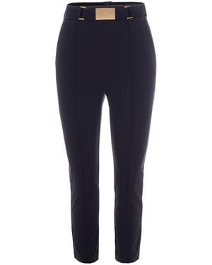 Elisabetta Franchi Slim Flat Front Pants - Blue
