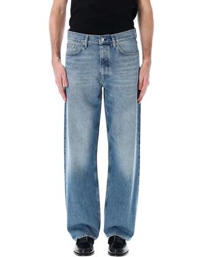 Hello Sunflower Wide Twist Straight Jeans - Blue
