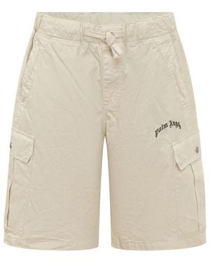 Palm Angels Logo Shorts - Natural