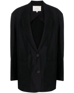 Studio Nicholson Notched Lapel Crepe Blazer - Black