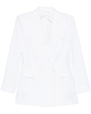 Max Mara Solid Notched Lapel Blazer - White