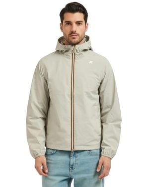 K-Way Light Logo Hood Jacket - Gray