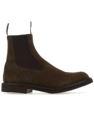 Tricker's Suede Henry Ankle Boots - Brown