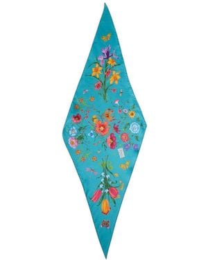 Gucci Light Floral Scarf - Blue