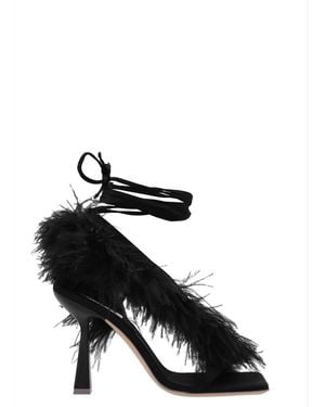Sebastian Milano Feather Wrap Heels - Black