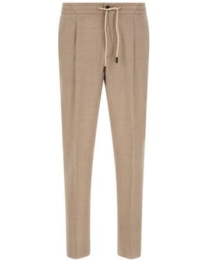 Incotex Straight Drawstring Pants - Natural