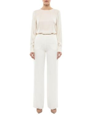 Valentino Straight Flat Front Pants - White
