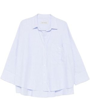 White Sand Loose Stripes Shirt - White