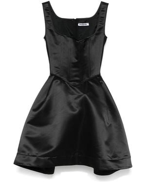 Vivetta Duchess Satin Mini Bustier Dress - Black