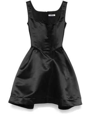 Vivetta Duchess Satin Mini Bustier Dress - Black