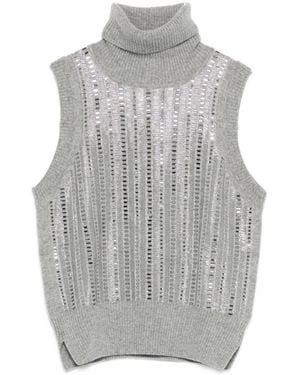 Ermanno Scervino Sequins Top - Gray