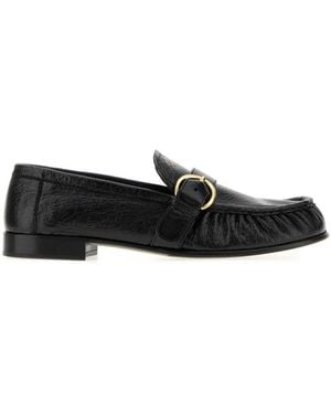 Miu Miu Logo Mocassini Loafers - Black