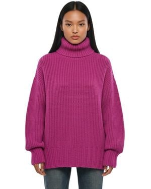 Lanvin Fuchcia Turtle Neck Sweater - Purple