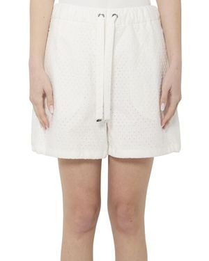 Moncler Perforated Shorts - White