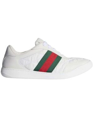 Gucci Stripes Screener Sneakers - White