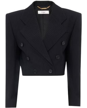 Chloé Notched Lapel Blazer - Blue