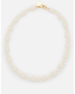 Simone Rocha Crystal Daisy Chain Necklace - White