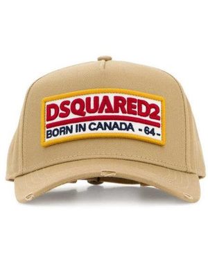 DSquared² Beige Cotton Baseball Cap - Multicolour